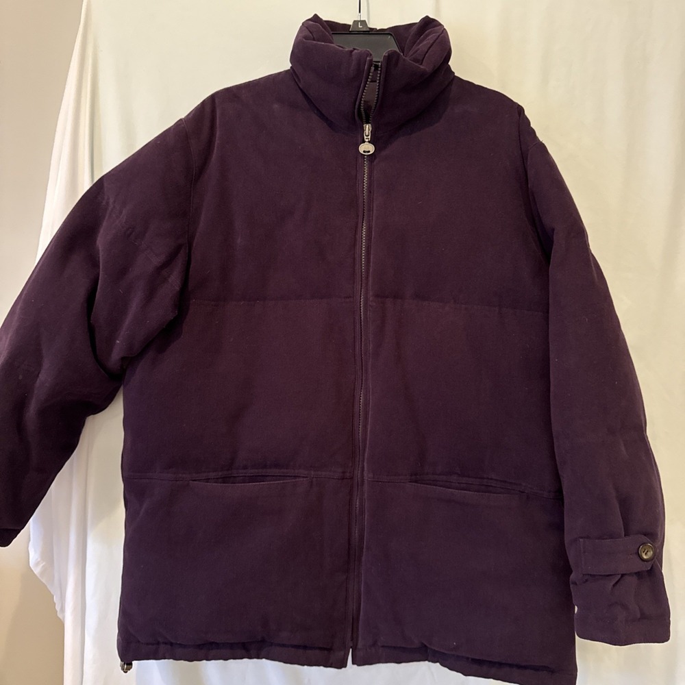 Down Filled Womens Microsuede Texture Size L Zip UP Plum COLOR